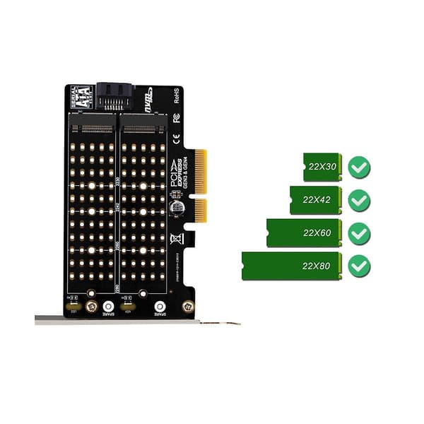 M.2 NVMe NGFF SSD till PCIe SATA-adapter PCIe till M2/m.2-adapter SATA M.2 SSD PCIe-adapter M-nyckel B-nyckel