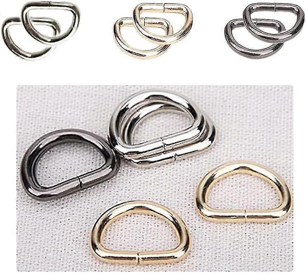 D Ring 30 stk. D-ringe Metalring D-ringe Halve ringe Assorterede D-ringe Assorteret