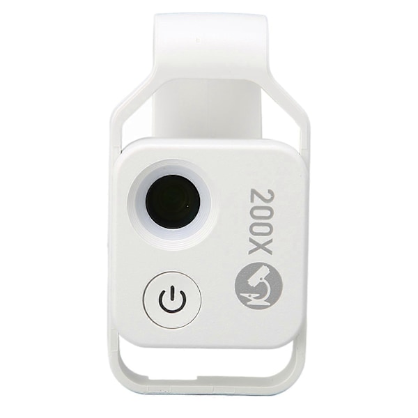 200X Telefon Mini Fickmikroskop med CPL-lins Universal Telefonmikroskopklämma för IPhone för Andriod Vit