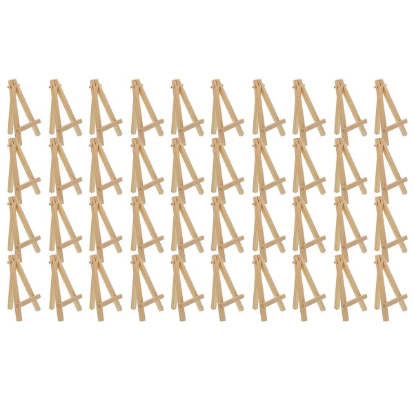 Mini Wood Display Easel,  40pcs, Ideal for Displaying Small Canvases, Business Cards, Photos