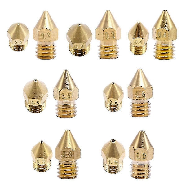 47st 3D-skrivarmunstycken Kit Kompatibelt Med Mk8 0.2/0.3/0.4/0.5/0.6/0.8/1.0mm