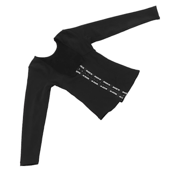 Svart XXL Långärmad Andningsbar Midjetränare Shapewear för Kvinnor - Bantande Kroppsformande Tränare