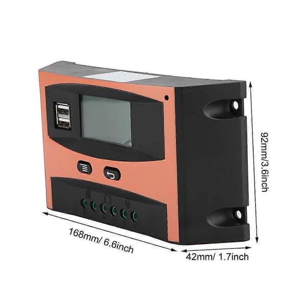 12V/24V MPPT Solpanel Regulator LCD-skärm Auto Batteriladdare 30A