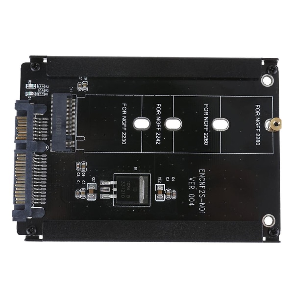 Svart case B+m Socket 2 M.2 Ngff (sata) Ssd till 2.5 Sata Adapter för 2230/2242/2260/2280 mm M2 Ssd