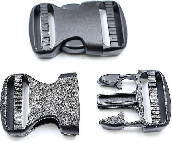 Side Release Spenner, kraftige plastspenner Klips Snap Ryggsekk Belte Erstatningsspenne (4 stk, Svart)