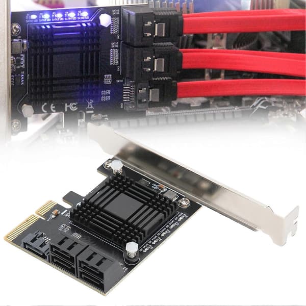 Udvidelseskort PCIE til 5 porte SATA3.0 Modul Konverter Board JMB585 Chip til Computer YEMMA