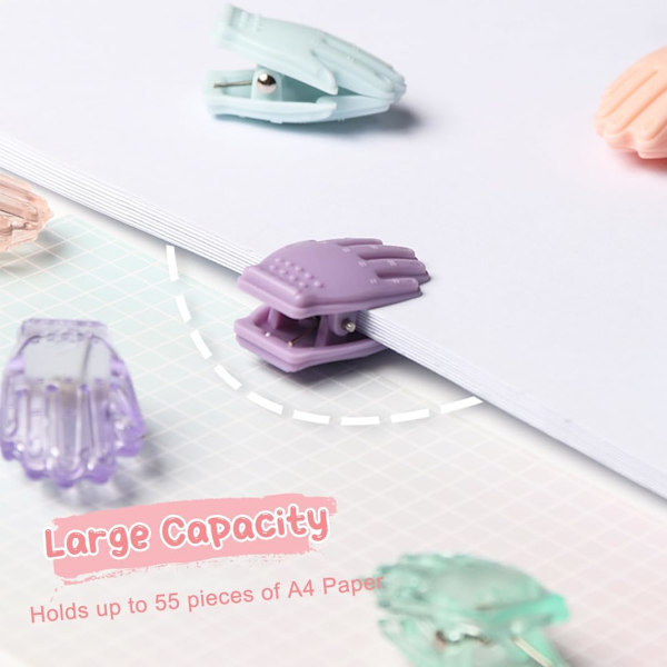 16 söta handformade mini plastbindare, 2 * 3cm klämmor, (16 stycken)