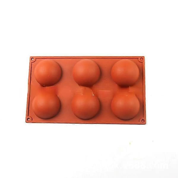 6 Halvcirkelformede Silikone Kageforme Køkkenbageforme Halloween 3d Chokolade Sfæriske Forme