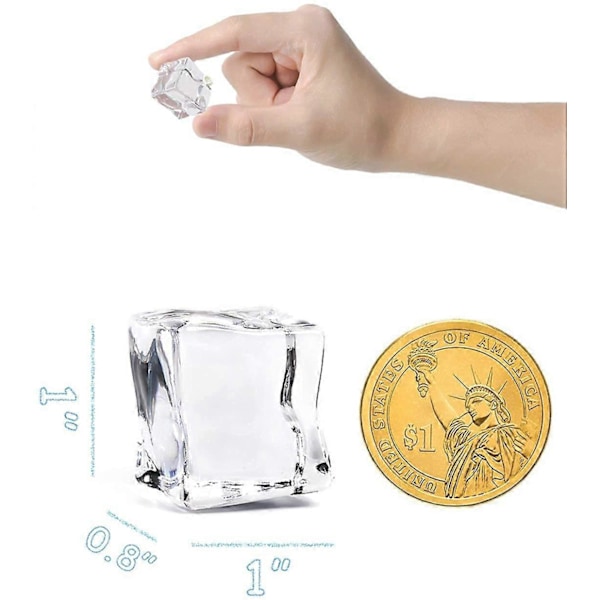 Klar Falska Isbitar, 20 ST 3cm Plast Isbitar Klar Akryl Falska Isbitar Dekorativa Kristall Isstenar