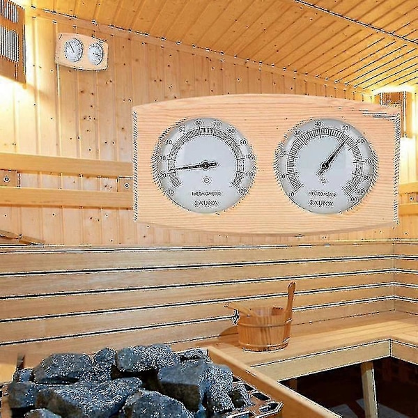 2 I 1 Saunarum Træ Termometer Hygrometer Damp Temperatur Fugtighedsmåler -gt