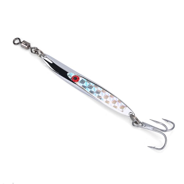 Lures Pailletter Metal Bas Hard Spoon Bait Jig Lure Kunstig Krog (sølv 56g)