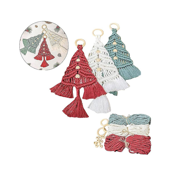 3-pack DIY Träd Macrame Kit, Macrame Vävd Träd DIY Kit, Vävd Macrame Träd DIY Väggdekorationer, Macra