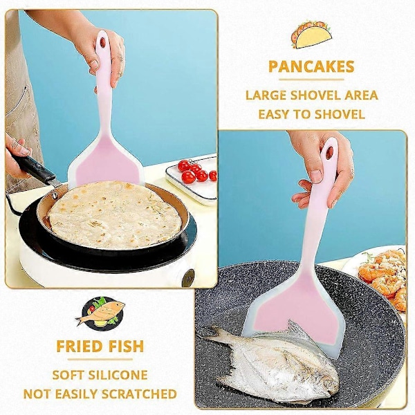 Silikonskrapa - Non-Stick Värmebeständig Köksstekspatel - Rosa
