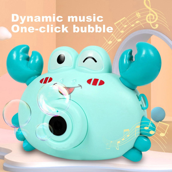 Bubblande blåsare leksak rolig musikalisk utsökt utförande krabba kamera bubbla blåsare maskin för gåva