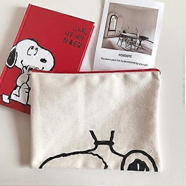 2025 Lämplig Snoopy karaktär Stor Kapacitet Bomull Smink Pennfodral Rese Multi-funktionell