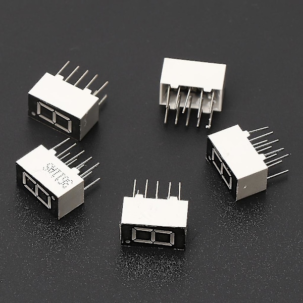 5st 0.36\" Gemensam Katod 1 Bit 10 Pin 7 Segment Röd LED Display Digitala Rör