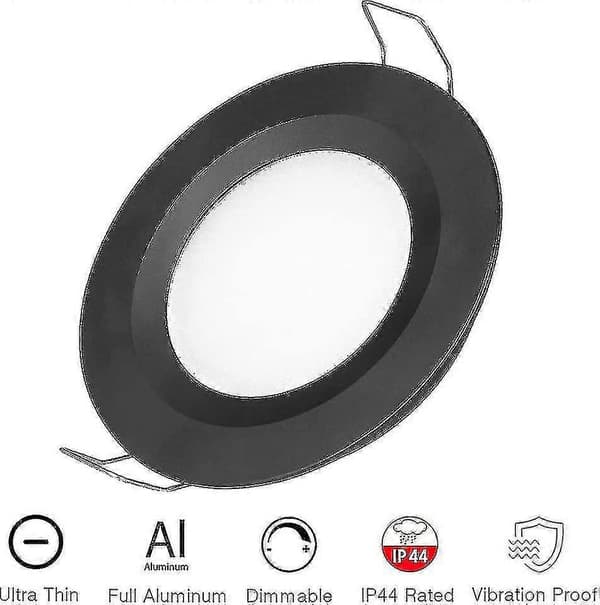 4 X 12v LED Innfelte Taklamper 3w Dimbar Downlights For Bobil Båt Gave