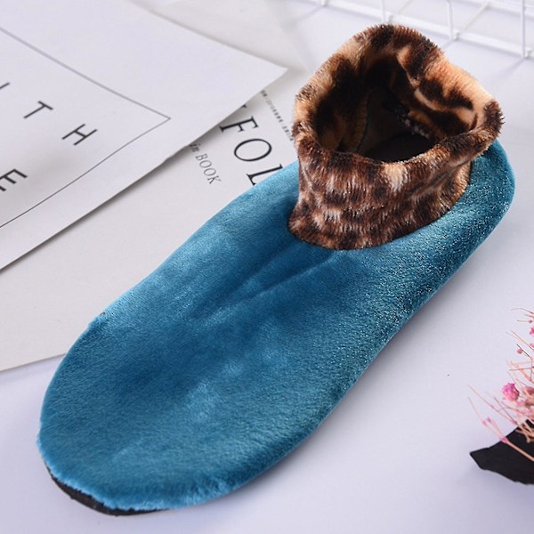 Efterår og vinter børns leopardprint gulvsokker dobbelt lag plus fløjl fortykkelse skridsikker varme ikke ned fløjl yoga dansesokker