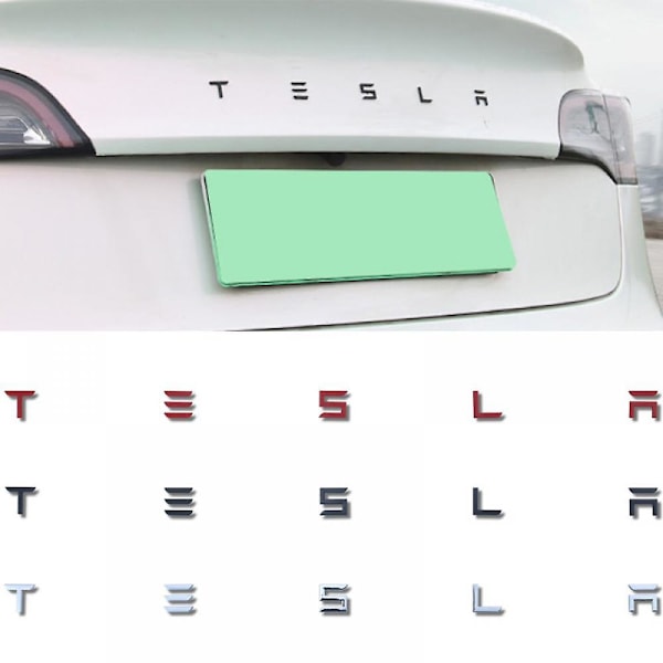 Model3 Modely Modelx Models 3d Upphöjda Baklucka Infoga Bokstäver Bakre Emblem, Plastinsatser Med 3m Limbandersättning För Modell 3/S/X/Y Ser