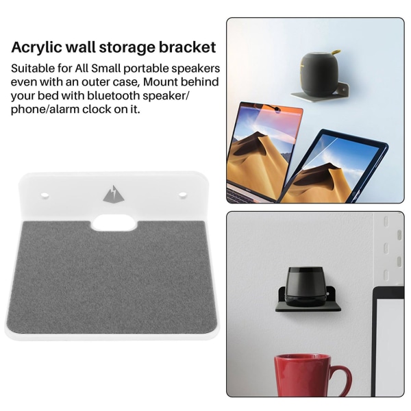 Væghyldehøjttalerstativ, lille væghyldehøjttalerbeslag til Bluetooth-højttaler, mobiltelefoner, Toy Di