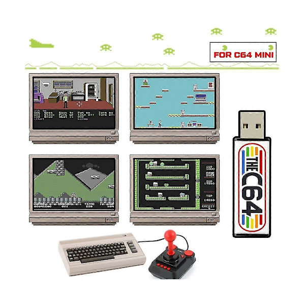 USB-stick kompatibel med C64 Mini Retro Spilkonsol Plug and Play USB-stick U Disk Spildisk med 5370 spil
