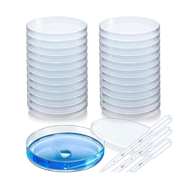 24 stk Steril plastik dyb klar skål til laboratorieanalyse, skoleprojekter, blodprøver, frøcelle