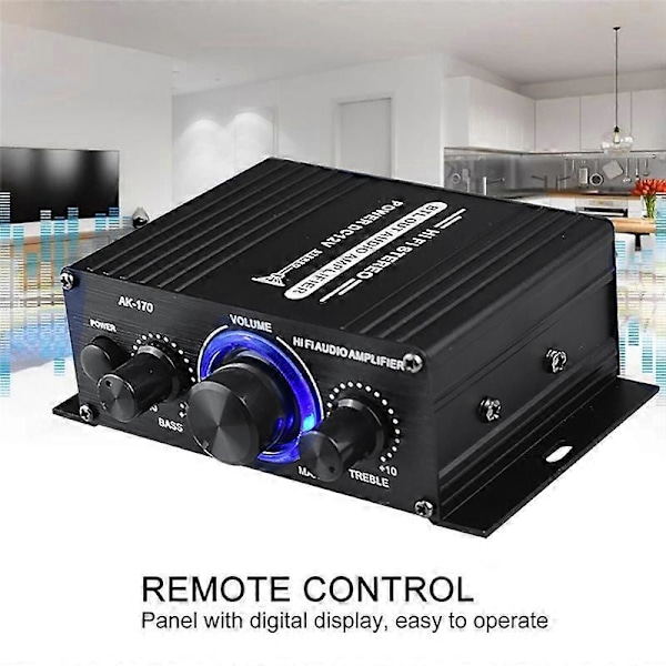 AK-170 Audio Effektforstærker Trådløs HiFi Stereo Audio Effektforstærker 200W+200W med RCA Input Hom
