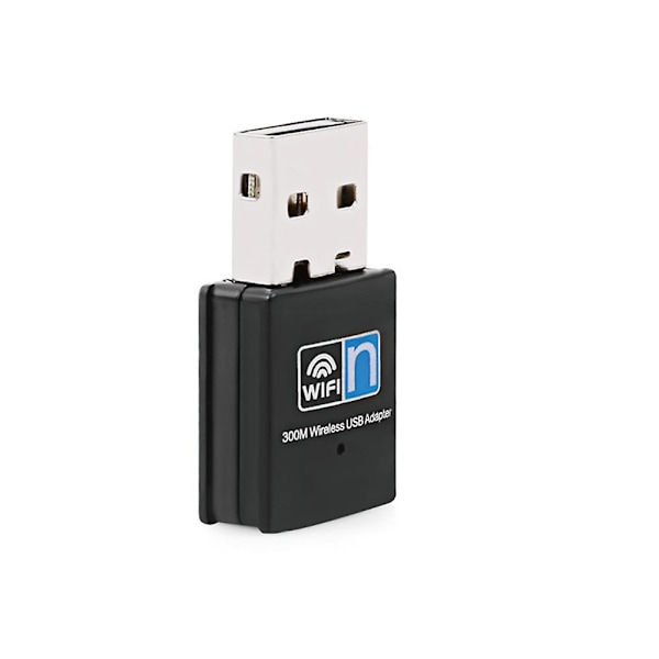 Mini Bærbar Trådløs USB 300Mbps WiFi Mottakeradapter Datamaskinnettverkskort