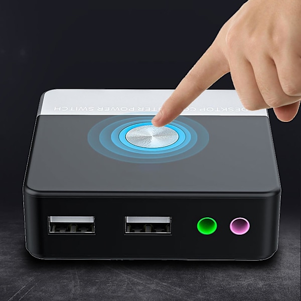 Datorhöljesströmbrytare med dubbla USB-portar, 2 ljudgränssnitt