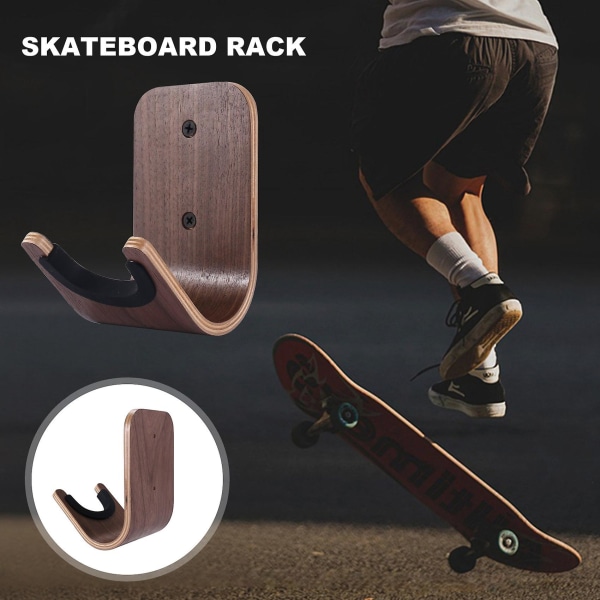 Skateboard Väggmonterat trä Skateboardhängare Hållare Rack Display för skateboards och longboards elektrisk gitarr Ukulele