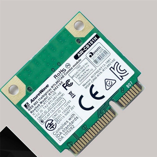 Dual Band Realtek Rtl8821 Aw-cb161h Wifi Wlan Kort Bluetooth 4.0 Combo Trådløs Halv Mini Pci-e Ada