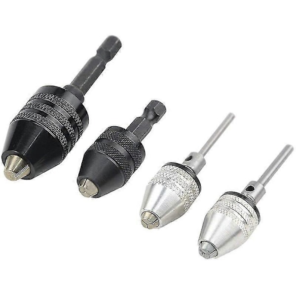 4 st Borrchuck Snabbväxlingsadapter Mini 3-back Borrchuck Skruvmejseladapter Elektrisk Borr Con