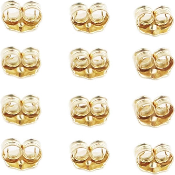 14K Guld Öronpluppar Gula Öronlås