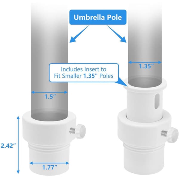 Adapterring til parasol/stænger - udendørs brug (have, pool, terrasse)