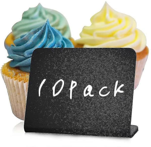 10-pack Mini Svarta Tavlor 10x7,5cm För Mat - Buffé - Bord - Små