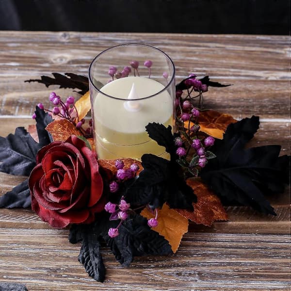 Halloween Lysring - Vinrød Rose Halloween Lysringer 3in | Lønneblader