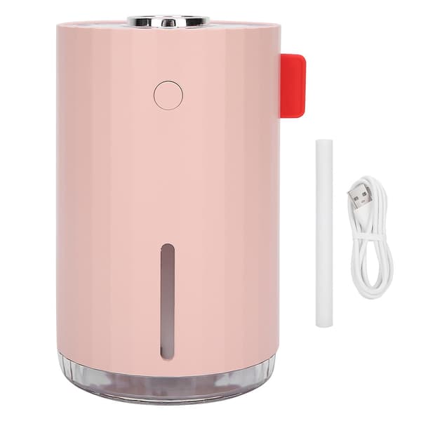 J637 Mini Desktop Luftfugter Bærbar Luftrensende Diffuser med Natlys Pink