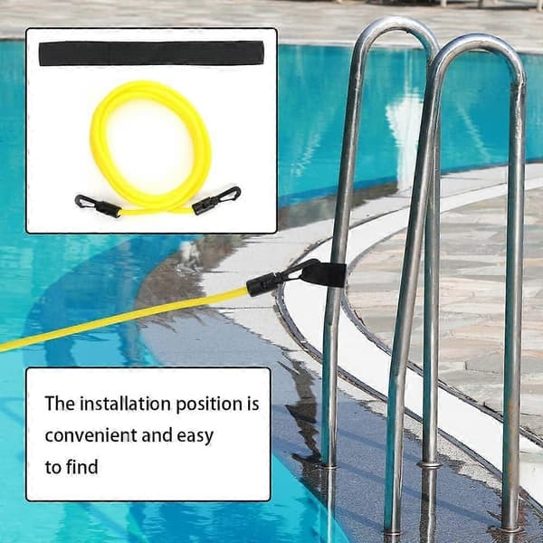 3m/ 4m Pool Simträningskoppel Slitstarkt Elastiskt Simträningsbälte Simmotståndsband Poolsimning Elastiskt Rep Motståndsband för Pooler Yellow