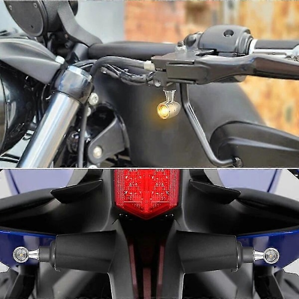 2 stk. Motorcykel LED Blinklys Gul Lys Mini Signal Lampe Universal Til De Fleste 12 Volt DC System Motorcykel Tilbehør
