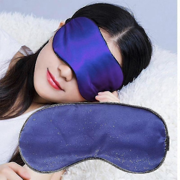 1 st Unisex Imitation Silke Sömn Vila Ögonmask Vadderad Skugga Skydd Rese Relax Hjälp Ögonbindlar Resehjälp (marinblå)