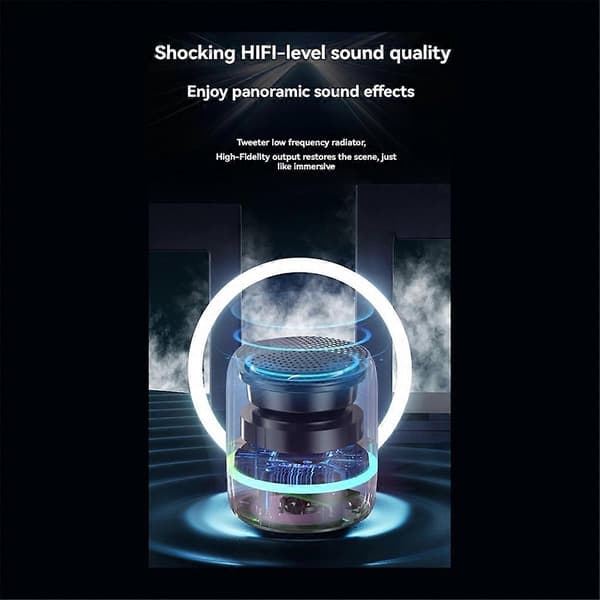 Bærbar Bluetooth-højtaler med AI-stemmestyring Mini Subwoofer