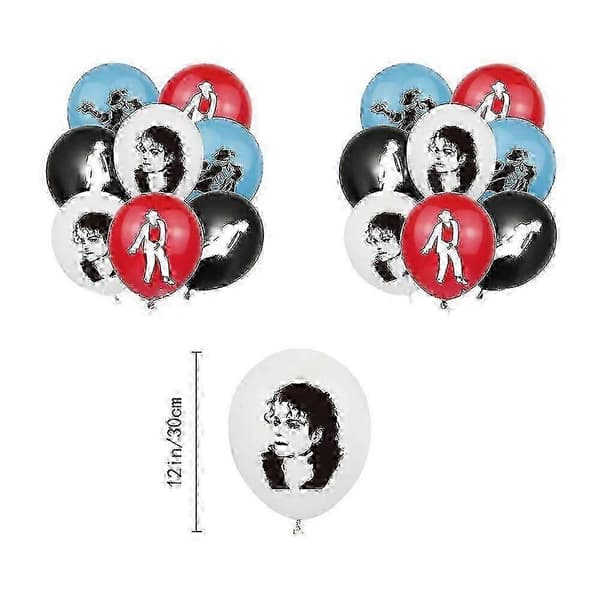 Michael Jackson Tema Bursdagsfest Dekorasjonsutstyr Ballongsett Banner Kaketopper Sett
