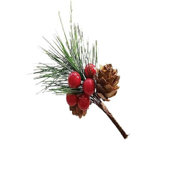 10 Stycken Julgransfyllnadsdekorationer Julgransfyllnadsdekorationer Konstgjorda Bär Kottar Blomdekor