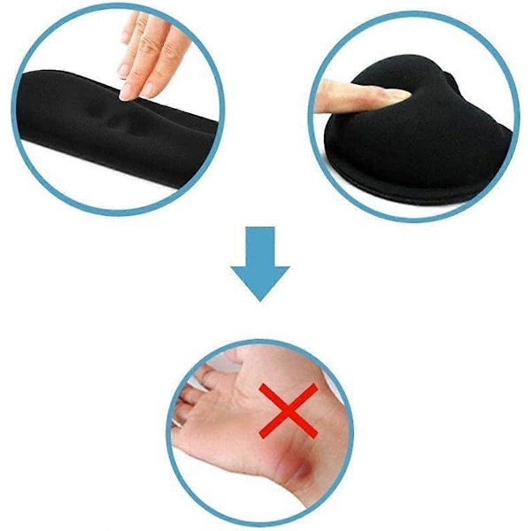 Tougo Håndledsstøttepude med Memory Foam og Musehåndledsstøttepude til Arbejde Gaming Holdbar & Skridsikker & Komfortabel & Letvægt for Nem Skrivning