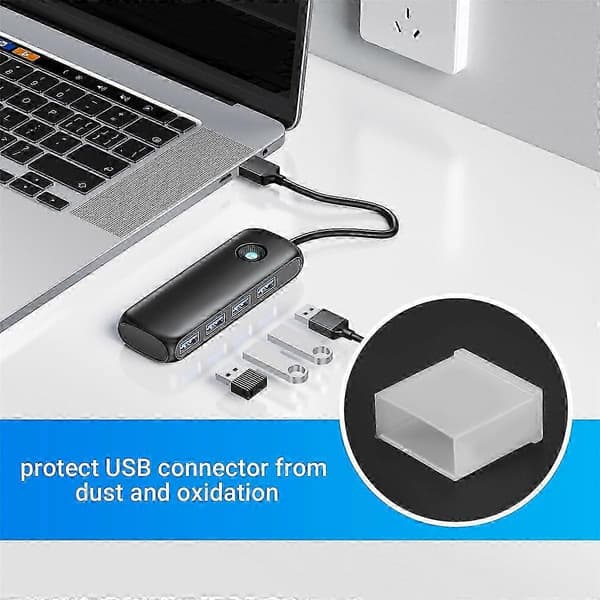 10 st klara plast USB typ A-kontakt dammskyddande pluggpropp skyddskåpa