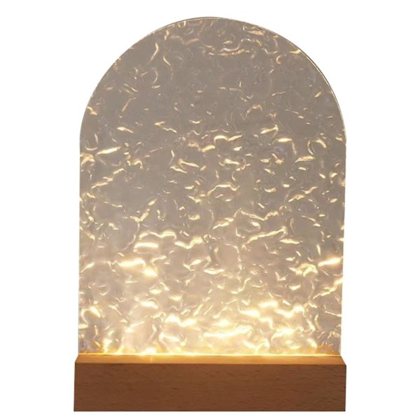 Gjør-det-selv Akrylglass Malesett - Vannkrusningsformet Led Nattlampe For Soverom Stue Innredning A
