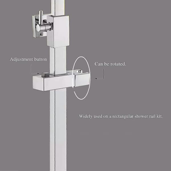 Skyvbart Dusjhodeholder For Stang-18 X 30mm-rektangulær, Firkantet Utskiftbar Håndholdt, Abs Krom
