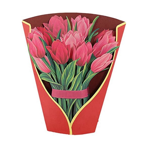 3D Pop-up Paperi kukkakimppu onnittelukortit, lahjakortit äitienpäiväksi syntymäpäivä pääsiäinen naiselle