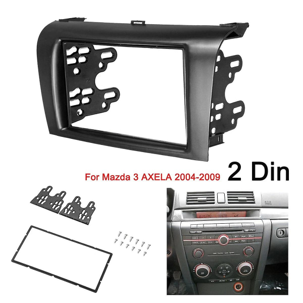 2din Bilstereo Radio Dvd Fascia Fascias Dash Panel Plate Trim Kit Cover för 3 Axela 2004-200