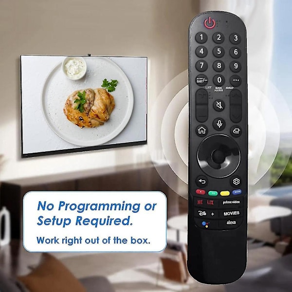 Erstatning MR22GA Stemmefjernkontroll for LG Smart TV-fjernkontroll med peker for LG OLED QNED NanoCell UHD